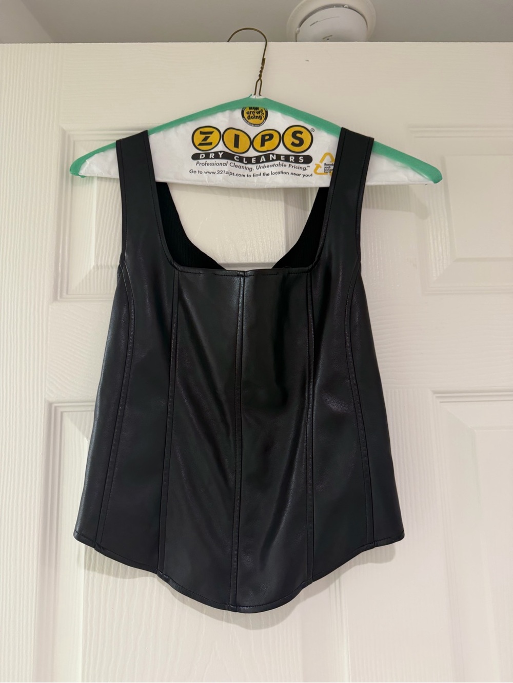 Black Faux Leather Tank Top - Women's Sleeveless Top